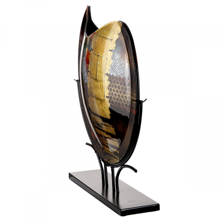 Glass Art, Vază, rotundă, Sticlă, neagră, PU 1, L. 10 cm, L. 49 cm, H 51 cm [1]