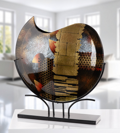 Glass Art, Vază, rotundă, Sticlă, neagră, PU 1, L. 10 cm, L. 49 cm, H 51 cm [3]