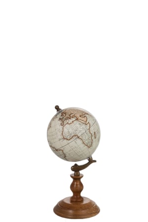 Decoratiuni - Glob, Lemn, Alb , 15x15x28 cm