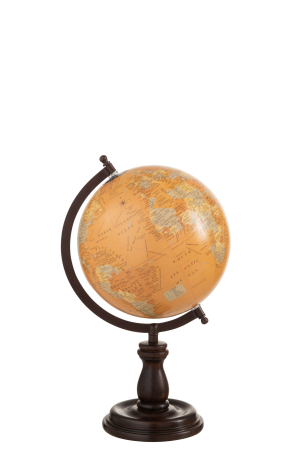 Accesorii - Glob, Lemn, Negru, 24x24x37 cm