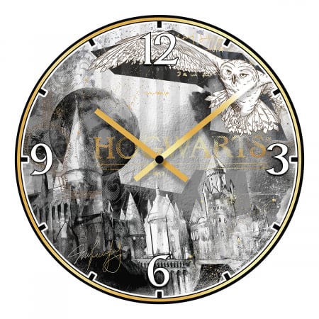 SALE % - Harry Potter, Ceas de perete, MDF, negru, alb, PU 1, D. 50 cm