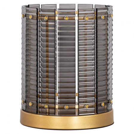 DECORATIUNI - Hurricane/ Suport lumanare Daylin de dimensiuni reduse (fum), Dims: 27.5 x 22.0 x 22.0 cm
