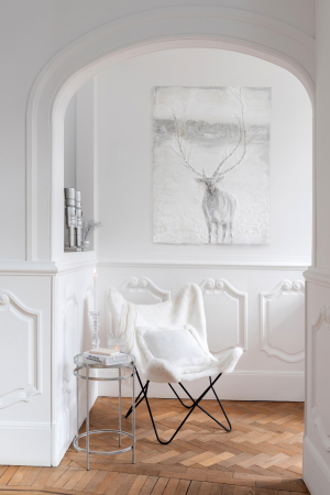 Husa scaun Butterfly, Blana artificiala, Alb, 97x81x81 cm [2]