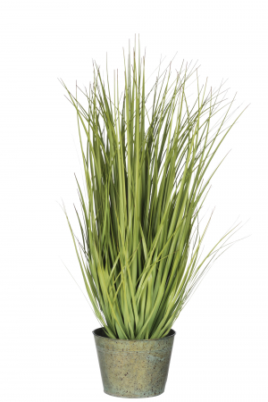 Plante artificiale si uscate - Iarba decorativa la ghiveci, Fibre sintetice, Verde, 24x24x106 cm