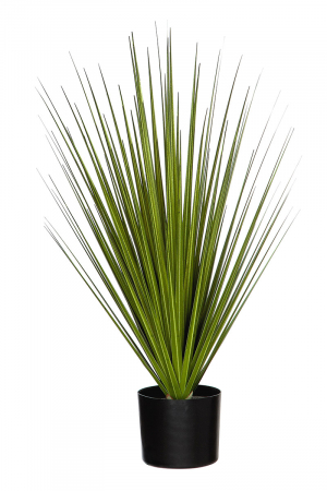 Plante artificiale si uscate - Iarba decorativa la ghiveci Wild, Fibre sintetice, Verde/Negru, 80x50 cm