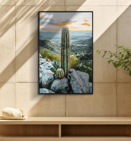 Imprimeu pe panza cu rama, cactus -a- 60x4x90 cm [5]