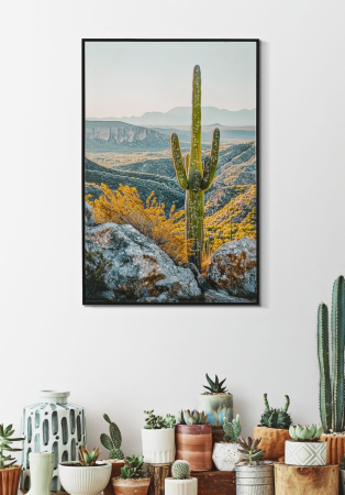 Imprimeu pe panza cu rama, cactus -b- 60x4x90 cm [5]