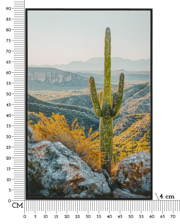 Imprimeu pe panza cu rama, cactus -b- 60x4x90 cm [6]
