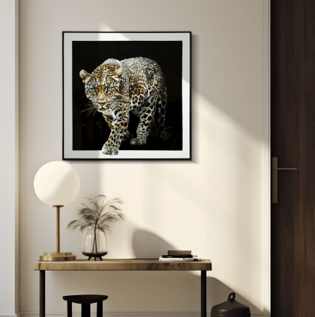 Imprimeu pe panza cu rama, jaguar -b- 82x4x82 cm [4]