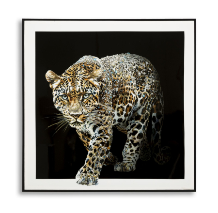 SALE % - Imprimeu pe panza cu rama, jaguar -b- 82x4x82 cm