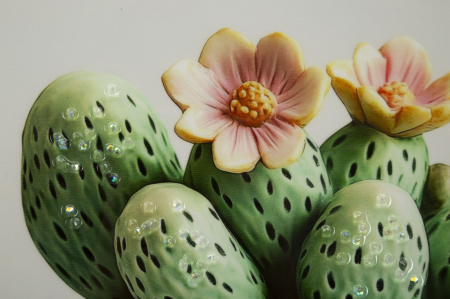 Imprimeu pe panza cu rama, vaza cu cactus -a- 40x2,8x40 cm [2]