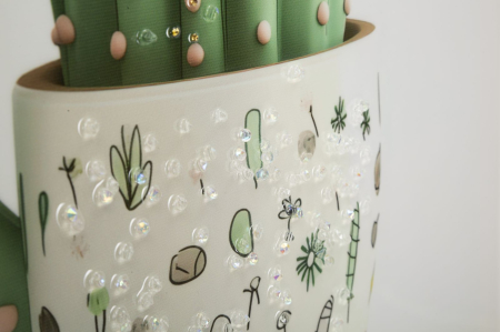 Imprimeu pe panza cu rama, vaza cu cactus -b- 40x2,8x40 cm [3]