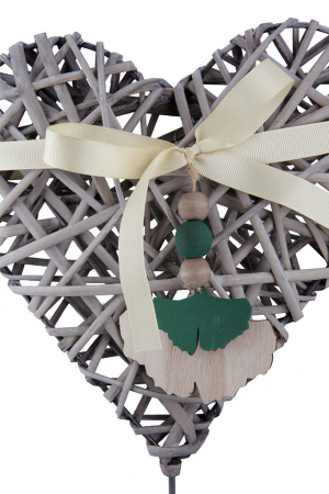 Set 2 decoratiuni Inima de salcie cu suport Ginkgo [4]