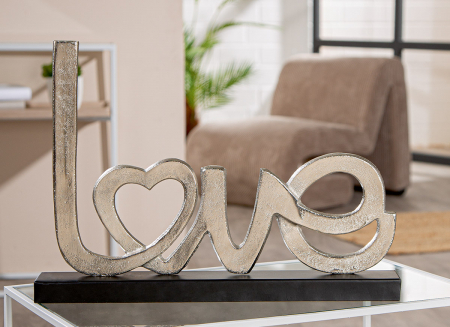 Inscripție, dreptunghiulară, motiv inimă, aluminiu, argintie, PU 2, L. 6 cm, l. 41 cm, H 30 cm [2]