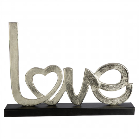 Inscripție, dreptunghiulară, motiv inimă, aluminiu, argintie, PU 2, L. 6 cm, l. 41 cm, H 30 cm [1]