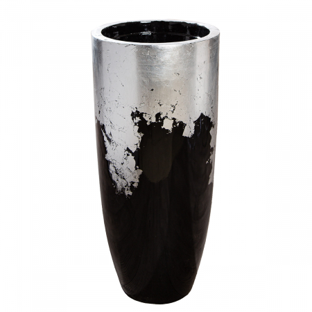 Suport ghiveci Konus, Fibră de sticlă, negru, argintiu, PU 1, H. 80 cm, D. 36 cm [1]