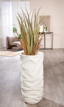 Jardiniera XXL, rotundă, Crush, Magnezia, alb, PU 1, H. 70 cm, D. 33 cm [2]