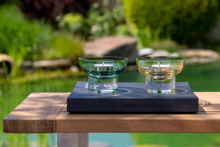 JULIA, Suport de tea lights din sticlă, verde inchis, h.7 cm, d.10,5 cm [1]