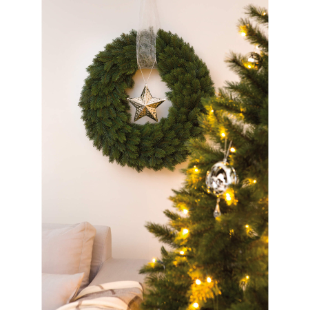 Plante artificiale si uscate - TANNENKRANZ, Coronita artificiala, BRAD, verde,  L. 60 cm, W. 60 cm, H. 17 cm, D. 60 cm