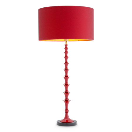 Veioze - Lampa de masa Arabella finisaj rosu bordeaux cu abajur