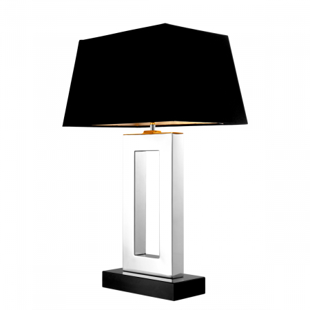 Lampă de masă, Arlington, finisaj nichel, abajur inclus negru, Dims: W. 28 | max W. 45 | H. 71  (CM) [3]