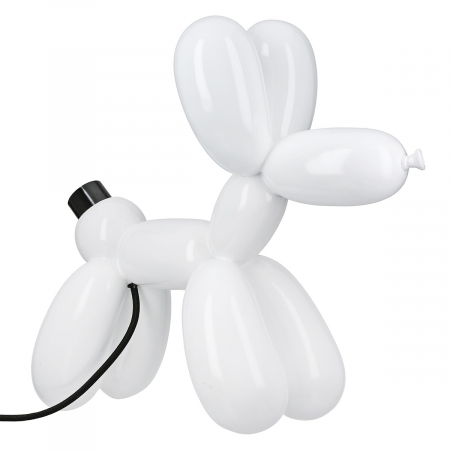 Lampă de masă, Balon, câine, Scotty, Polirășină, alb, PU 1, L. 16 cm, L. 41 cm, H. 35,5 cm [1]