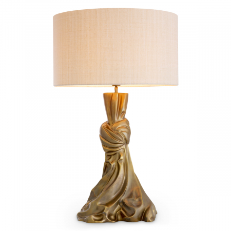 Veioze - Lampă de masă, Banyan cu finisaj vintage din alamă cu abajur