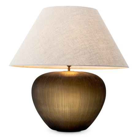 ILUMINAT - Lampa de masa Bayly cu finisaj piatra, Abajurul este inclus din amestec de in |W. 48 | max W. 75 | H. 76 cm 