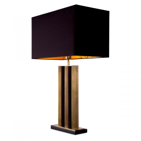 Lampă de masă, Belize, finisaj din alamă cu aspect vintage, abajur inclus, Dims: W. 26 | max W. 50 | H. 80.5  (CM) [3]