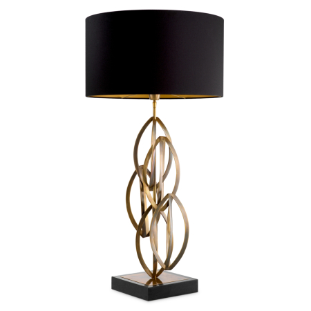 Lampa de masa Bellamont cu finisaj vintage din alama, Abajurul este inclus |W. 30 | max W. 55 | H. 106 cm [2]