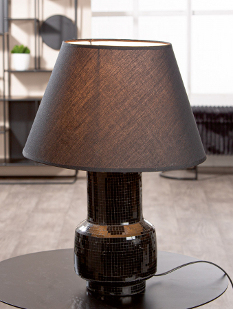 ILUMINAT - Lampa de masa, Black Disco, Ceramica, neagra, PU 1, H. 48 cm, D. 35 cm