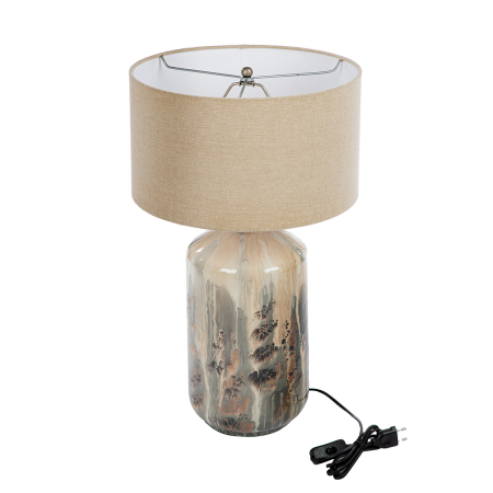 Lampa de masa, "Boulevard", Material textil, bej, maro, crem, PU 1, H 62 cm, A. 37 cm [2]
