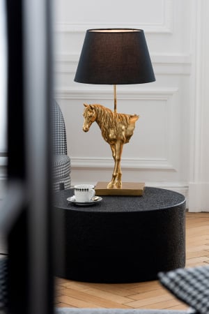 Veioze - Lampa de masa, Cal, polirasina, auriu/negru