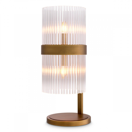 ILUMINAT - Lampă de masă, Carnero, finisaj din alamă cu aspect vintage, Dims: W. 28 | D. 23.5 | H. 60.5  (CM)