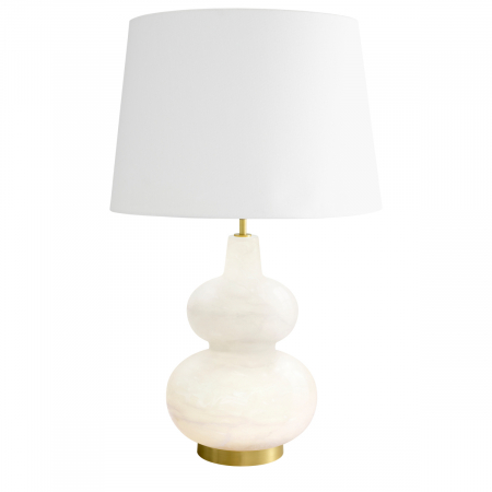 Lampă de masă, Cavo, finisaj din alamă cu aspect vintage, abajur inclus, Dims: W. 27 | max W. 45 | H. 73 (CM) [2]