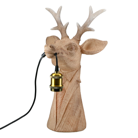 Lampa de masa, Cerb, „Cerb domn”, Rasina sintetica, maro, PU 1, L. 22,5 cm, L. 27 cm, H 45 cm [3]