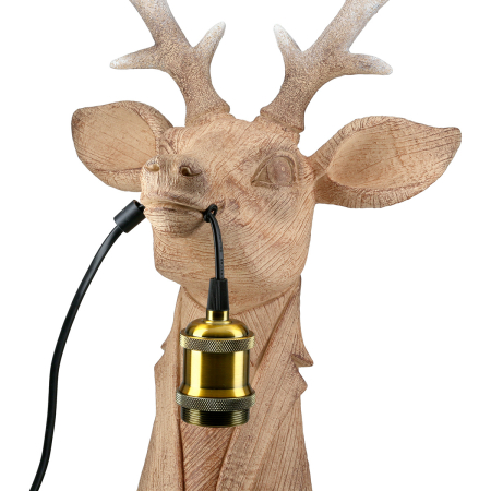 Lampa de masa, Cerb, „Cerb domn”, Rasina sintetica, maro, PU 1, L. 22,5 cm, L. 27 cm, H 45 cm [2]
