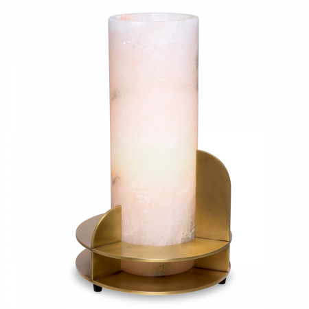 SALE % - Lampă de masă, Claudel alabastru, finisaj din alamă cu aspect vintage, Dims: Ø 22 | H. 37  (CM)