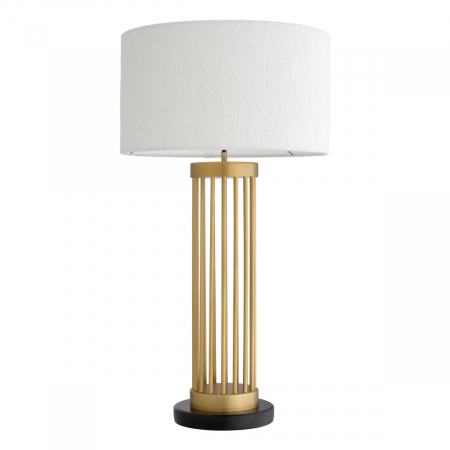 Lampă de masă, Condo, finisaj din alamă cu aspect vintage, abajur inclus buclé [2]