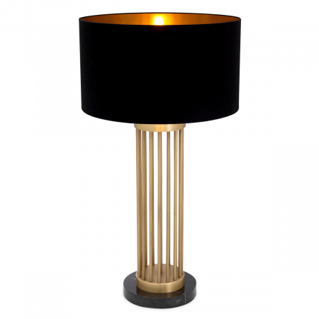 Lampă de masă, Condo, finisaj din alamă cu aspect vintage, abajur inclus, Dims: W. 23 | max W. 45 | H. 83  (CM) [3]