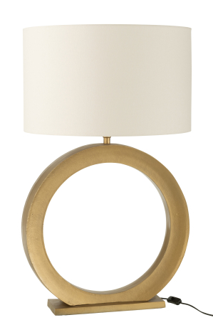 Veioze - Lampa de masa cu baza rotunda din aluminiu, auriu