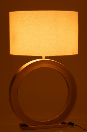 Lampa de masa cu baza rotunda din aluminiu, auriu [2]