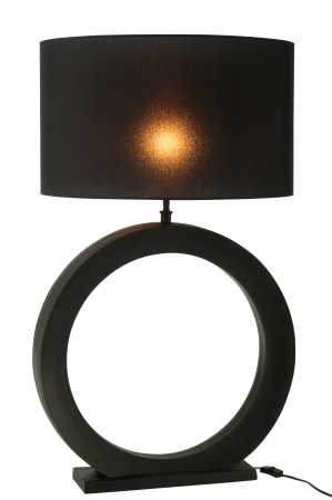 Lampa de masa cu baza rotunda din aluminiu, negru [2]