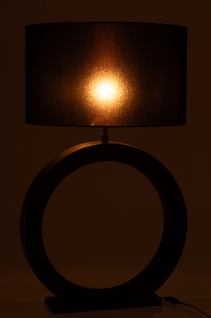 Lampa de masa cu baza rotunda din aluminiu, negru [3]
