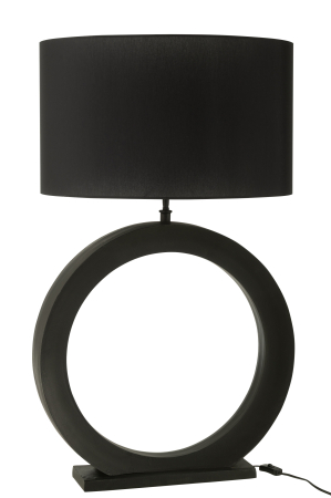 Lampa de masa cu baza rotunda din aluminiu, negru [1]