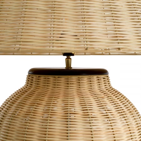 Lampă de masă, Dupoint rattan natur, abajur inclus, Dims: W. 32 | max W. 66.5 | max D. 66.5 | H. 95.5  (CM) [3]