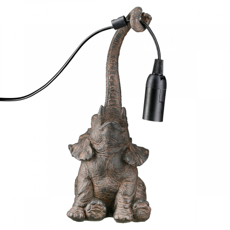IN STOC - Lampă de masă, Elephant, Elephant, Polirășină, maro, PU 2, L. 12,5 cm, L. 11,5 cm, H. 28 cm