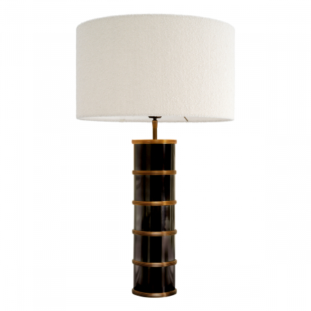 Lampă de masă, Ella, finisaj din alamă cu aspect vintage, abajur inclus, Dims: W. 13 | max W. 45 | H. 76  (CM) [2]