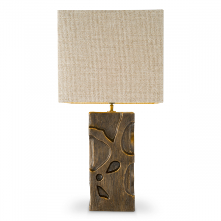Lampă de masă, Enzo vintage finisaj alamă cu abajur, Dimensiuni: W. 19 | max W. 40 | H. 77   [2]