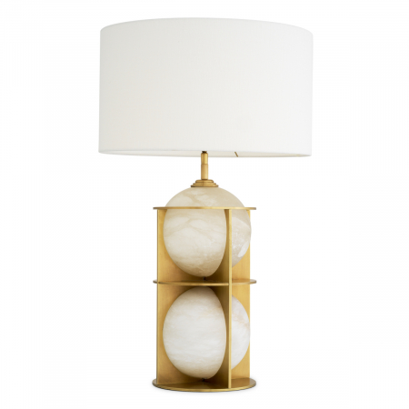 Lampă de masă, Eternity, finisaj din alamă cu aspect vintage, abajur inclus, Dims: W. 22 | max W. 45 | H. 75  (CM) [2]